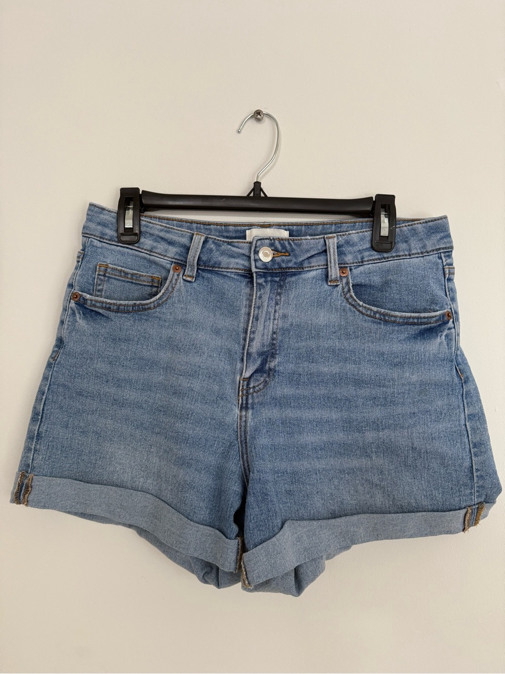 H&M Light Blue Rolled Hem Denim Shorts